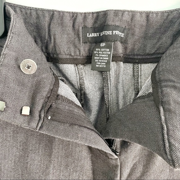 Petite Gray Trousers Pants for Professional Environments w/ Pockets Larry Levine - Picture 5 of 5